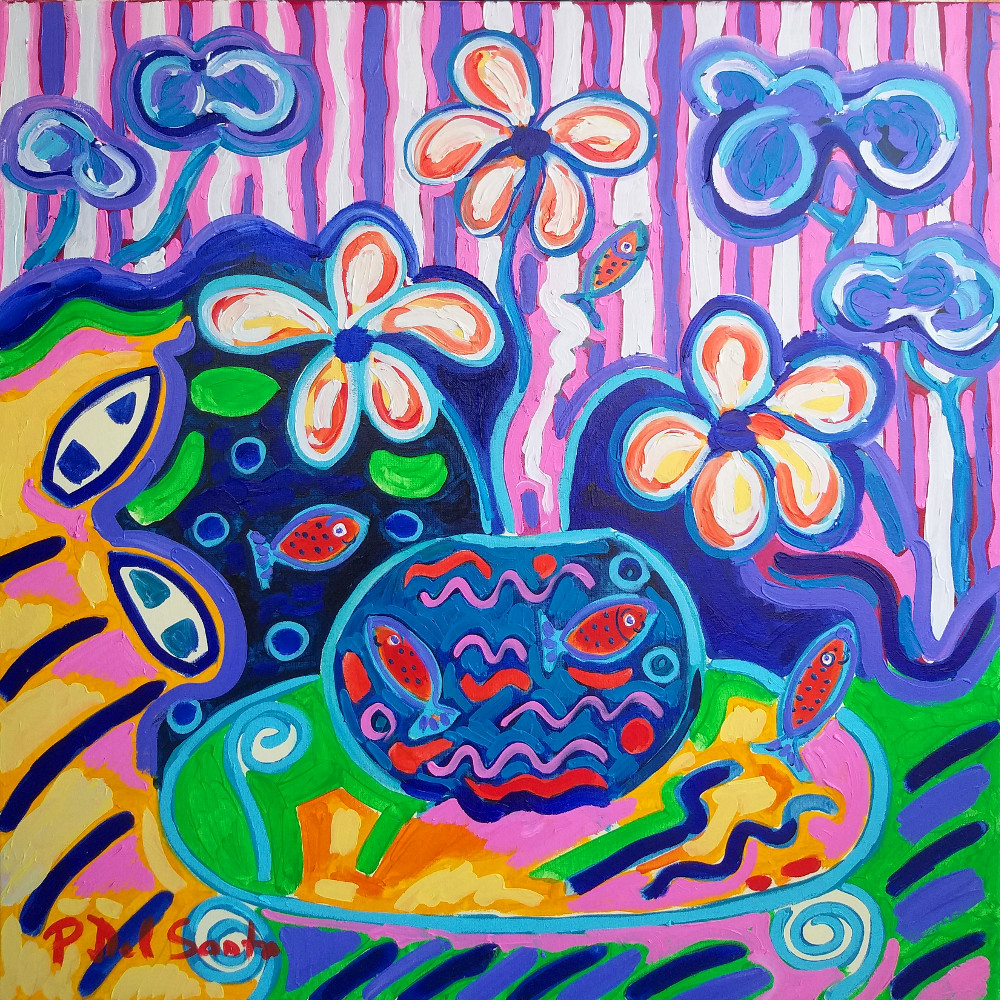 Del Santo Patrizio, fantasia di pesciolini e fiori con i colori caldi del paese