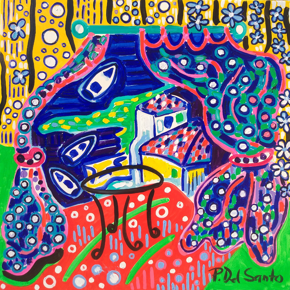 Del Santo Patrizio, vista sulla marina di Tellaro con tavolino dal mio balcone