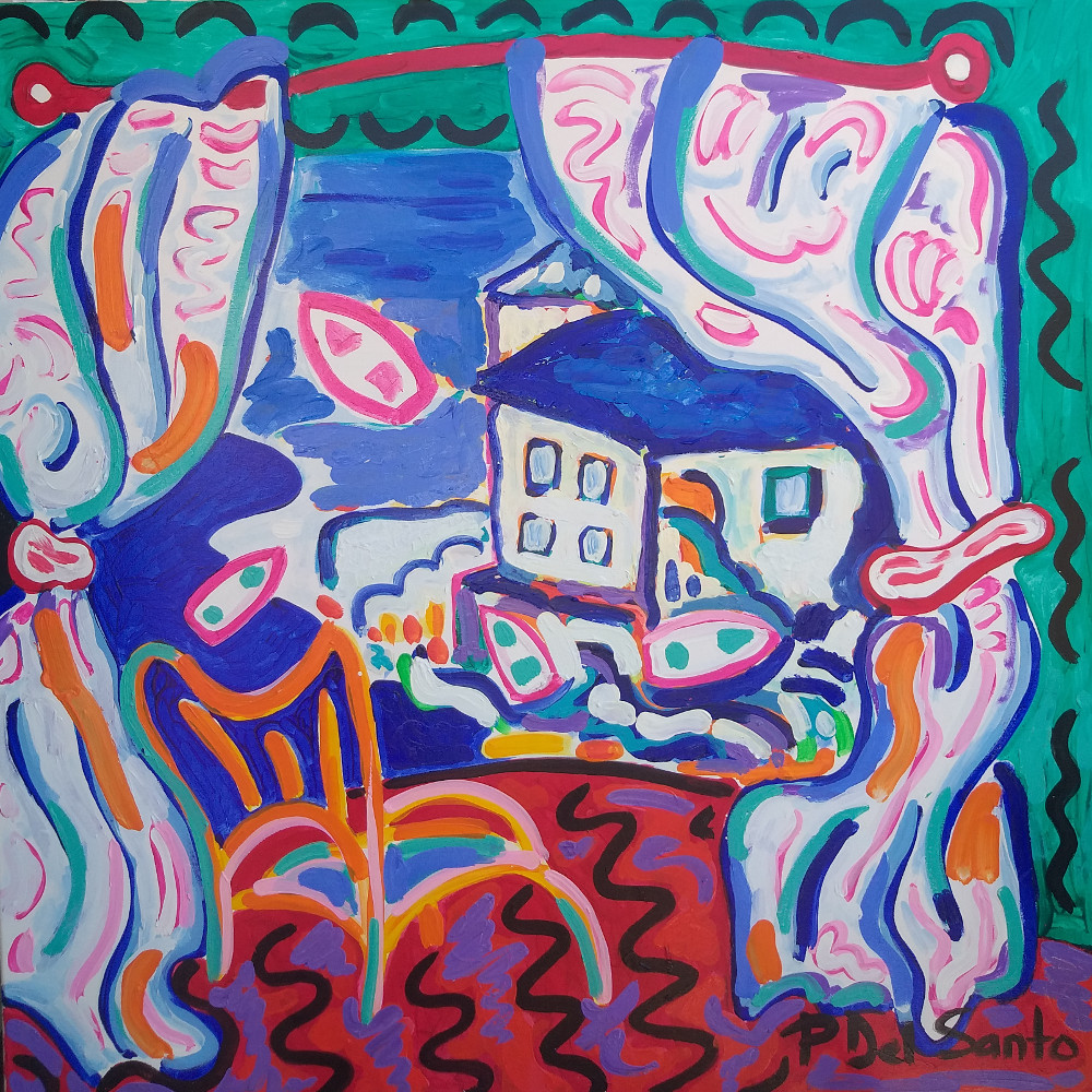 Del Santo Patrizio, la mia segiola preferita sul balcone che da sulla marina di Tellaro