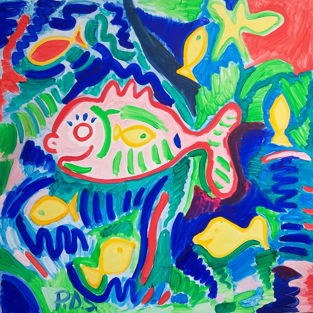 Del Santo Patrizio, fantasia di mare con pesci e stelle marine