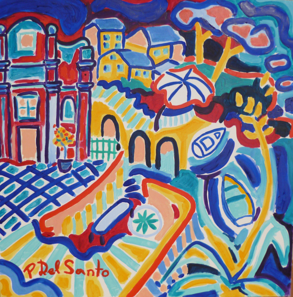 Del Santo Patrizio, chiesa di Sella a Tellaro con colori blu, fatta di mattina presto